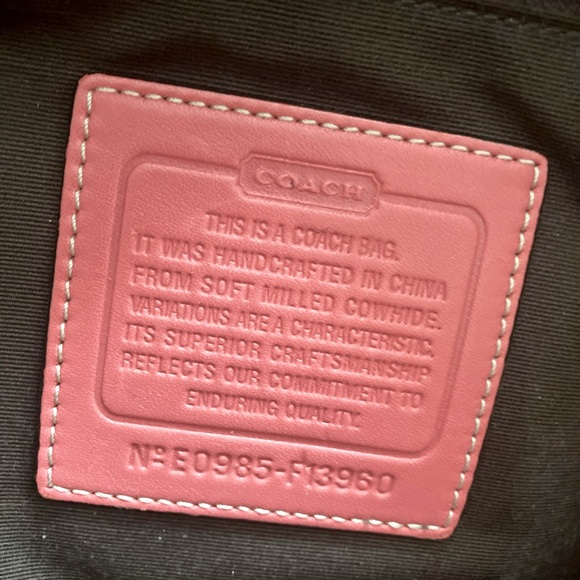 Vintage Coach bag Pebbled Leather Tote Purse Handbag #F13960 - Pink/mauve - Picture 2 of 16